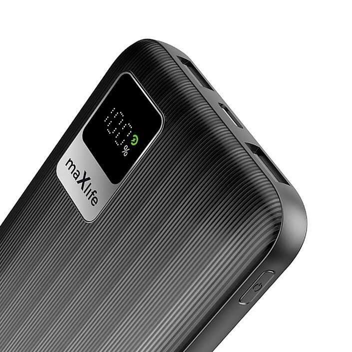 Acheter Maxlife PowerBank 10000mAh USB-C et 2 USB-A avec Écran d'Affichage Digital Noir