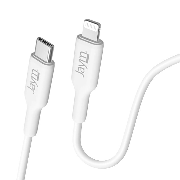 Avis Jaym Chargeur Secteur USB-C 30W PD / PPS avec Câble USB-C vers Lightning MFi 2m Blanc