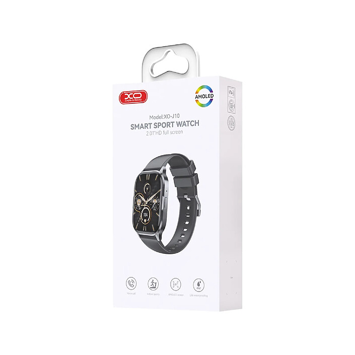 XO Montre Connectée Bluetooth 5.3 IP67 260mAh avec Écran AMOLED 2.01" Modèle J10 Noir pas cher