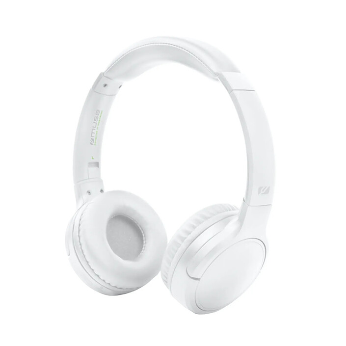 Muse Casque Audio Sans Fil Bluetooth avec Autonomie 45h et Micro Intégré Blanc