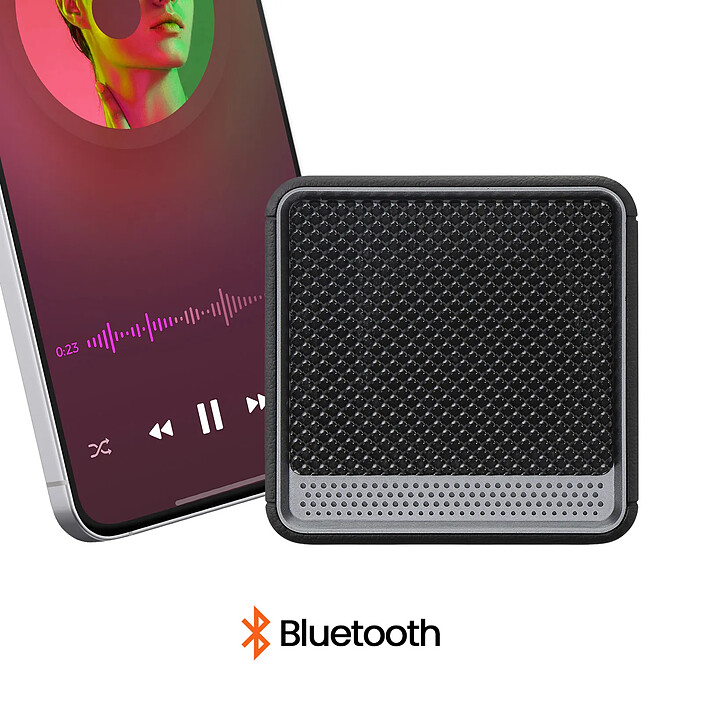 LinQ Mini Enceinte Bluetooth Nomade 5W / RGB / Radio FM / USB / Micro-SD / Cordon Noir pas cher