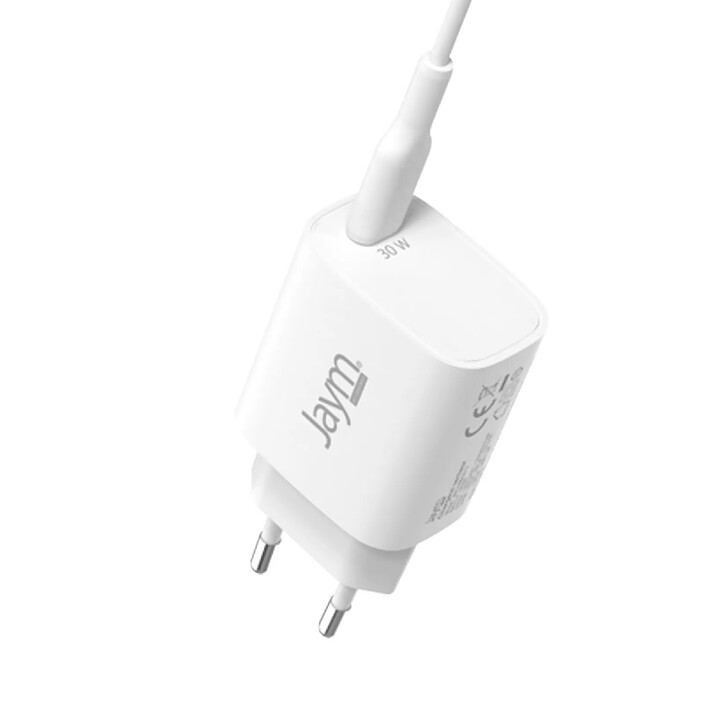 Acheter Jaym Chargeur Secteur USB-C 30W PD / PPS avec Câble USB-C vers Lightning MFi 2m Blanc