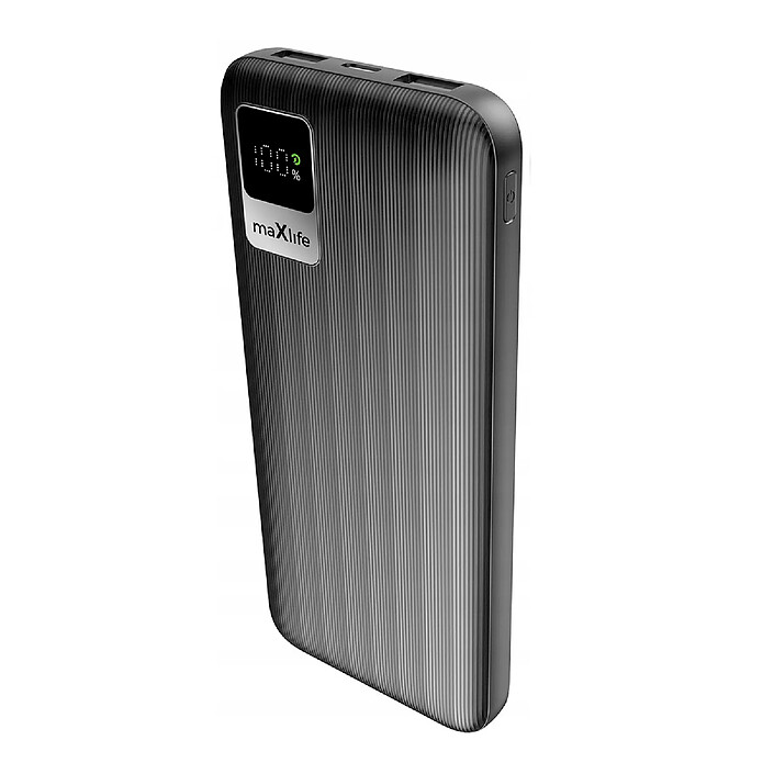 Maxlife PowerBank 10000mAh USB-C et 2 USB-A avec Écran d'Affichage Digital Noir