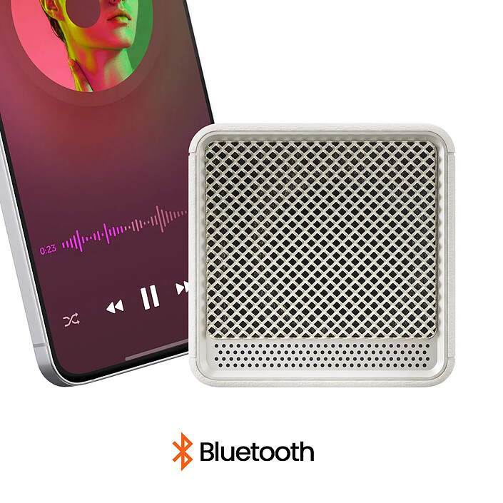 LinQ Mini Enceinte Bluetooth Nomade 5W / RGB / Radio FM / USB / Micro-SD / Cordon Blanc pas cher