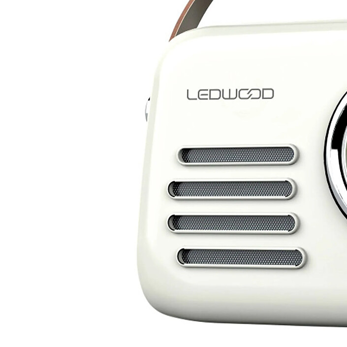 Ledwood Radio Rétro Portable Modèle Alma 5W avec Bluetooth / USB / Aux Blanc pas cher
