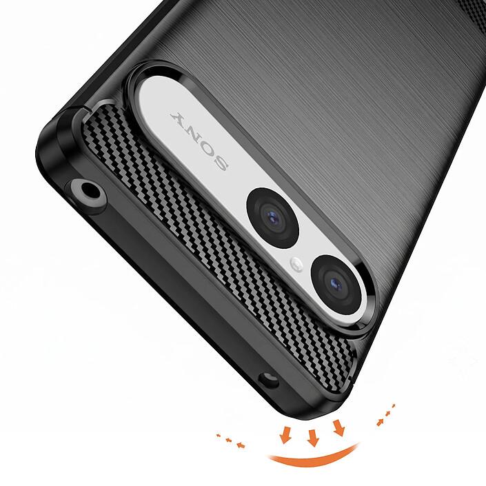 Acheter Avizar Coque pour Xperia 10 VII en Silicone Effet Carbone Texture Brossée