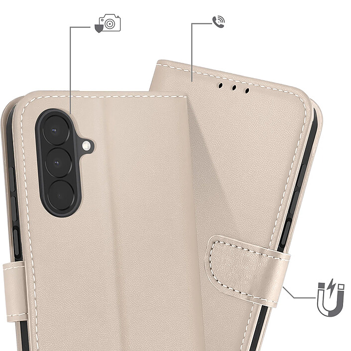 Avis Avizar Étui Portefeuille pour Galaxy A27 à Bandoulière avec Motif Nœud Doré
