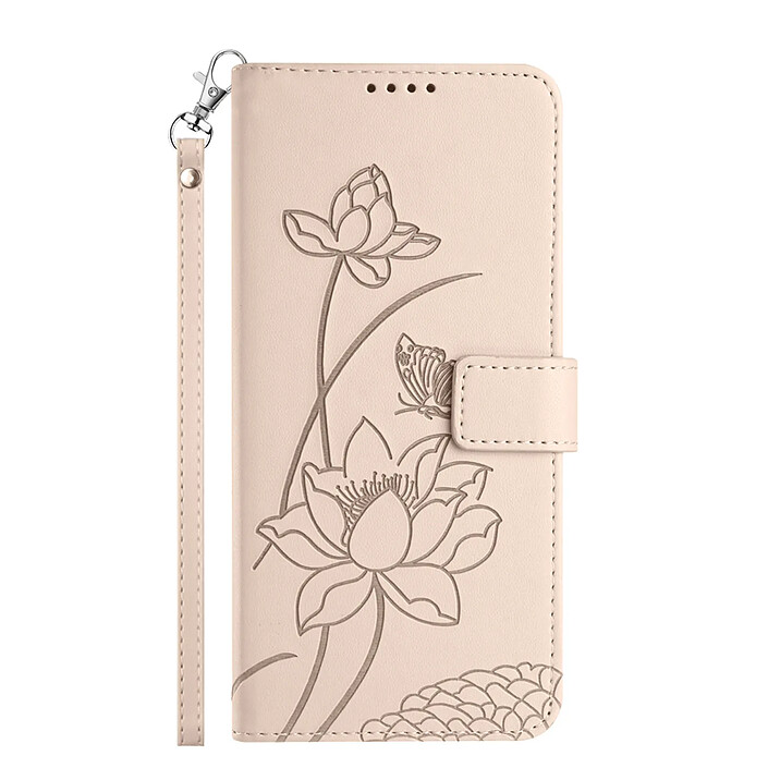 Avizar Étui Portefeuille pour Honor 600 Smart Motif Lotus Oriental avec Dragonne
