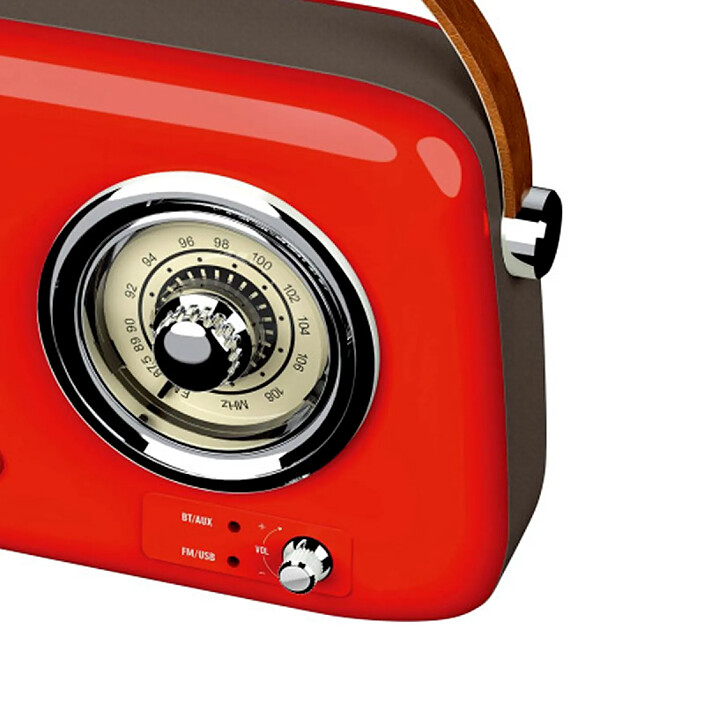 Acheter Ledwood Radio Rétro Portable Modèle Alma 5W avec Bluetooth / USB / Aux Rouge