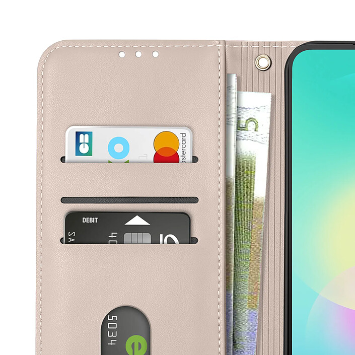 Acheter Avizar Étui Portefeuille pour Galaxy A27 à Bandoulière avec Motif Nœud Doré