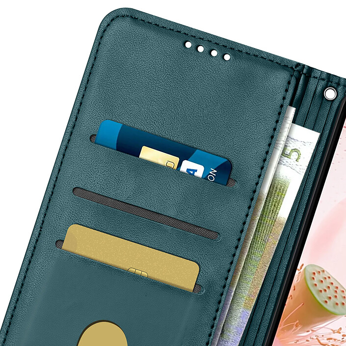 Avizar Étui Portefeuille pour Honor 600 Smart Motif Lotus Oriental avec Dragonne pas cher