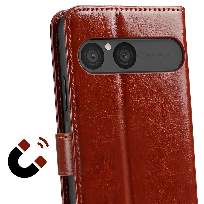 Avis Avizar Étui Portefeuille pour Xperia 10 VII Effet Cuir Marbré avec Fonction Support