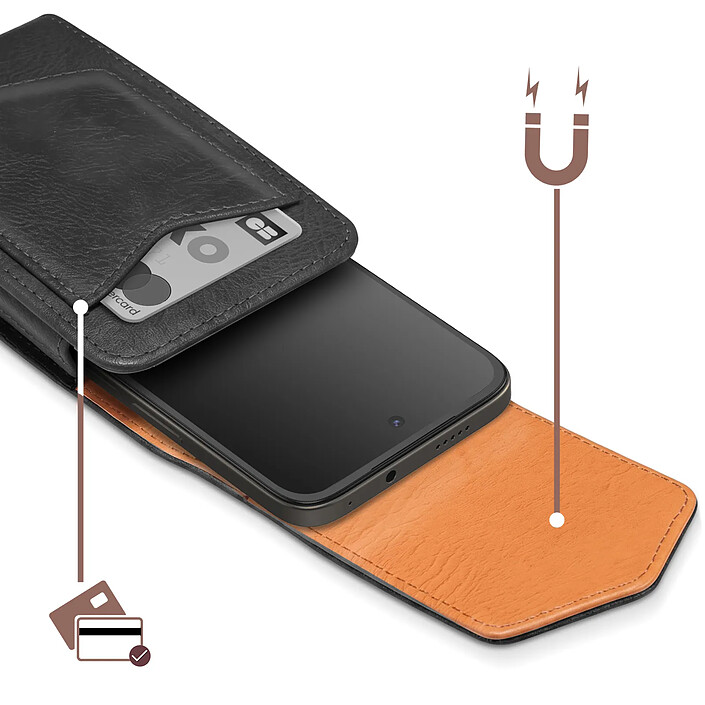 Avis Avizar Étui Ceinture pour Smartphone 6.7 à 6.9" Fermeture Magnétique avec Porte-carte