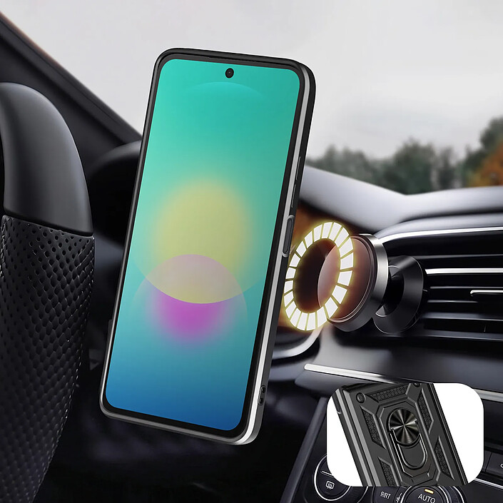 Acheter Avizar Coque pour Samsung Galaxy A27 avec Bague Support et Cache Caméra Coulissant
