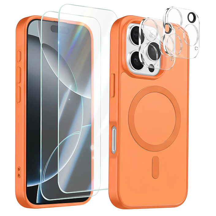 Avizar Pack Coque MagSafe iPhone 16 Pro avec 2 Verres Trempés et 2 Protection Caméra