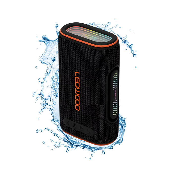 Avis Ledwood Enceinte Bluetooth Portable Xplor150 10W RMS Étanche IPX6 avec LED d'Ambiance Noir