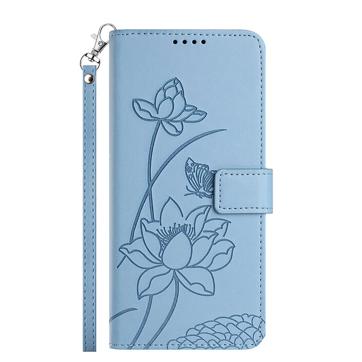 Avizar Étui Portefeuille pour Honor 600 Smart Motif Lotus Oriental avec Dragonne