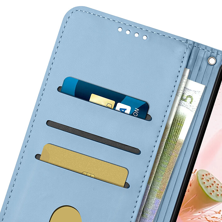 Avizar Étui Portefeuille pour Honor 600 Smart Motif Lotus Oriental avec Dragonne pas cher