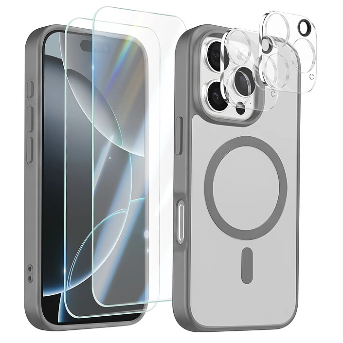 Avizar Coque MagSafe pour iPhone 16 Pro avec 2 Verres Trempés et 2 Films Caméra
