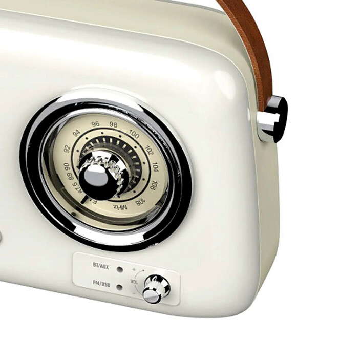 Acheter Ledwood Radio Rétro Portable Modèle Alma 5W avec Bluetooth / USB / Aux Blanc