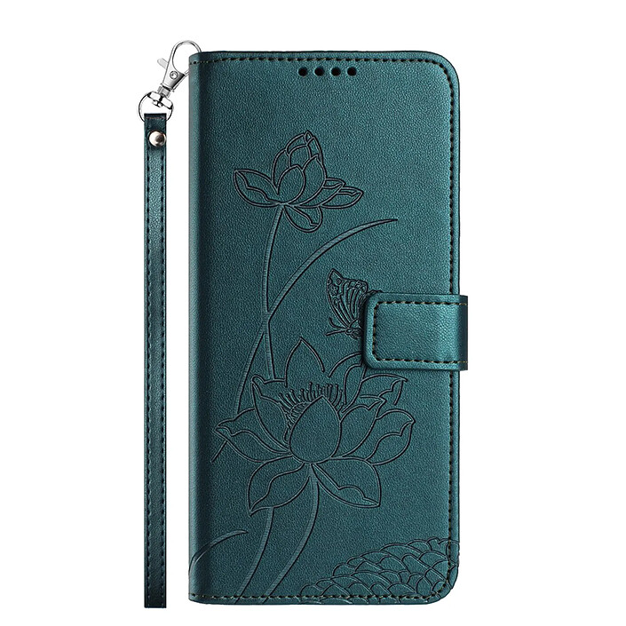 Avizar Étui Portefeuille pour Honor 600 Smart Motif Lotus Oriental avec Dragonne