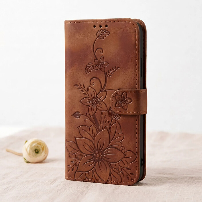 Avizar Étui portefeuille pour Galaxy A27 Motif Fleur de Lys avec Fonction Support pas cher