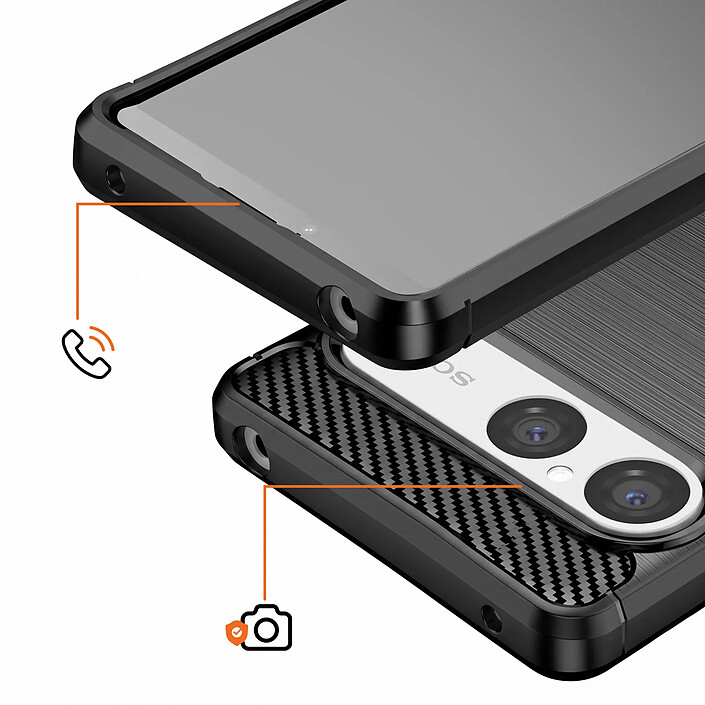Avis Avizar Coque pour Xperia 10 VII en Silicone Effet Carbone Texture Brossée