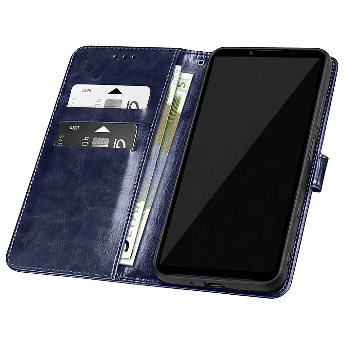 Avizar Étui Portefeuille pour Xperia 10 VII Effet Cuir Marbré avec Fonction Support pas cher
