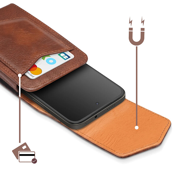 Avis Avizar Étui Ceinture pour Smartphone 6.1" Fermeture Magnétique avec Porte-carte