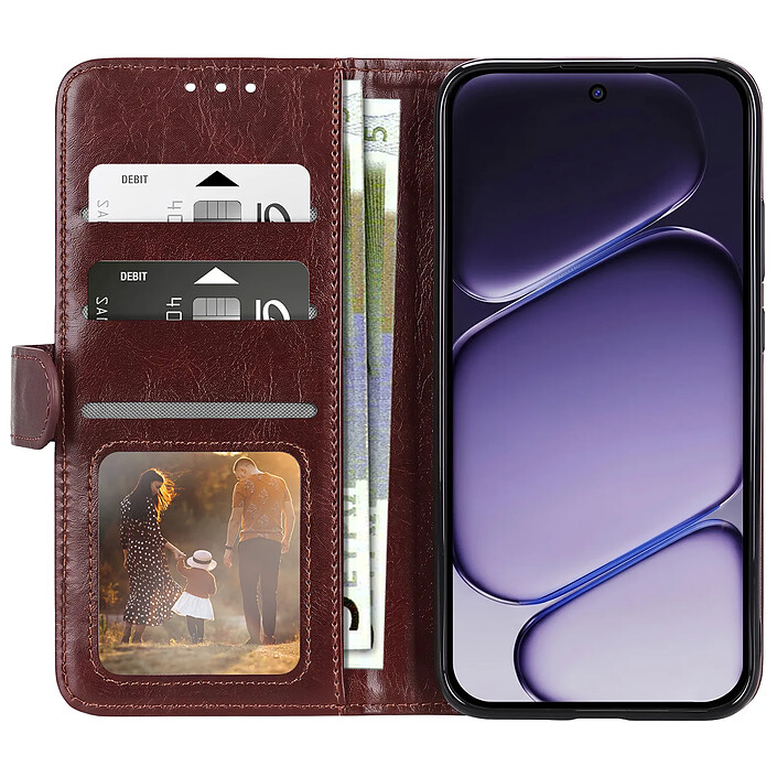 Avizar Étui pour OnePlus Nord 6 Modèle Crazy Horse avec Porte-cartes et Support pas cher