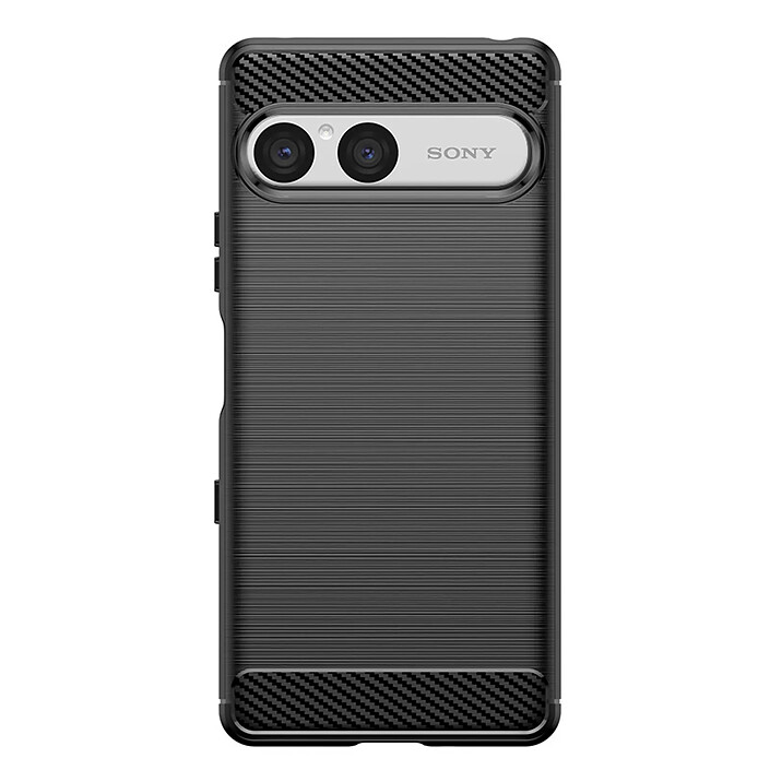 Avizar Coque pour Xperia 10 VII en Silicone Effet Carbone Texture Brossée