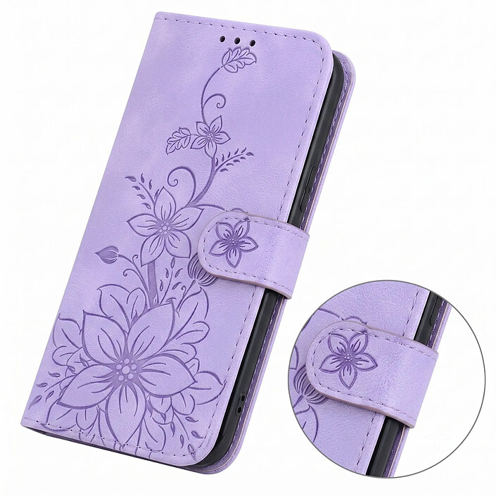 Acheter Avizar Étui portefeuille pour Galaxy A27 Motif Fleur de Lys avec Fonction Support