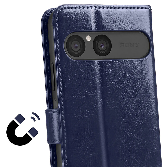 Avis Avizar Étui Portefeuille pour Xperia 10 VII Effet Cuir Marbré avec Fonction Support