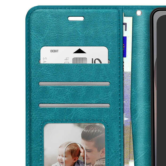 Mayaxess Étui Portefeuille pour Xiaomi 17T Pro avec Dragonne et Support Turquoise pas cher