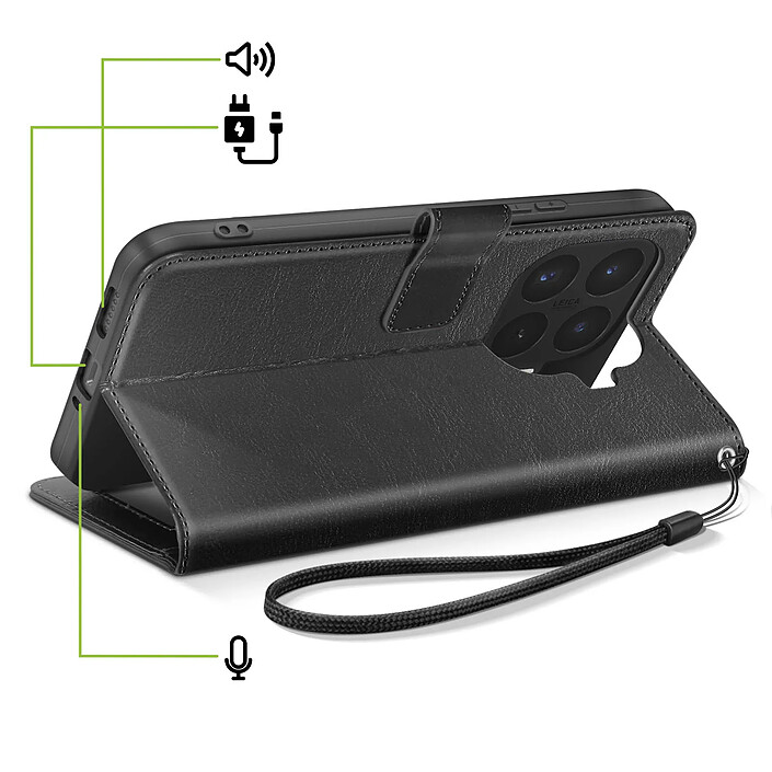 Acheter Mayaxess Étui Portefeuille pour Xiaomi 17T Pro avec Dragonne et Support Noir