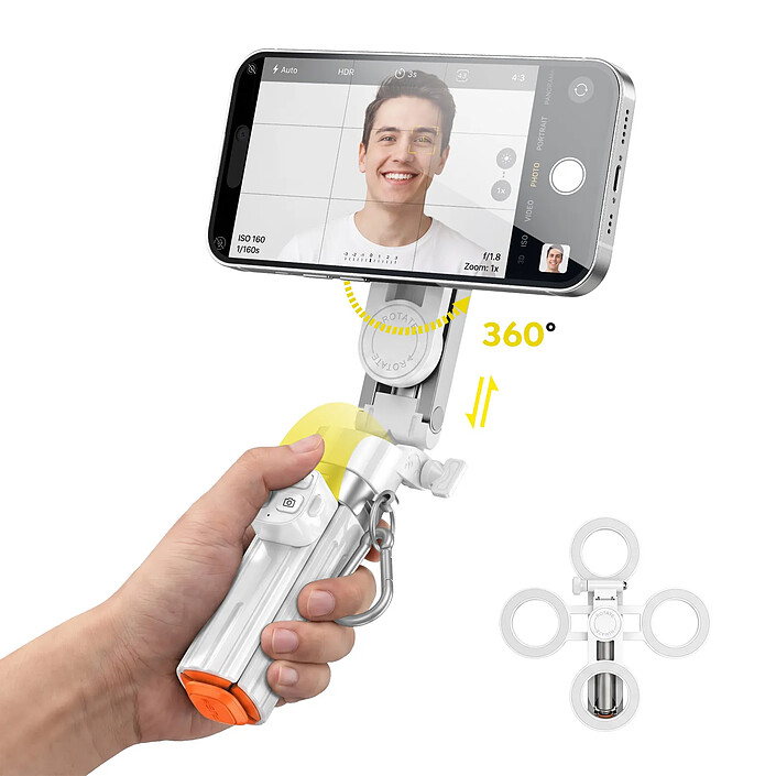 Avis Avizar Perche à Selfie MagSafe pour Smartphone avec Trépied Auto-Pop et Poignée Grip