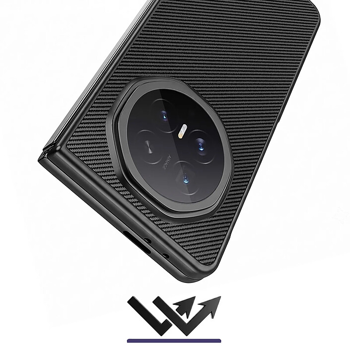 iMak Coque pour Honor Magic V6 Rigide Pliable Antidérapante Effet Carbone Noir pas cher