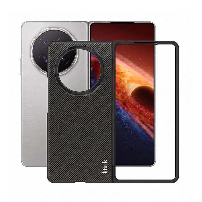 Acheter iMak Coque pour Honor Magic V6 Rigide Pliable Antidérapante Effet Carbone Noir