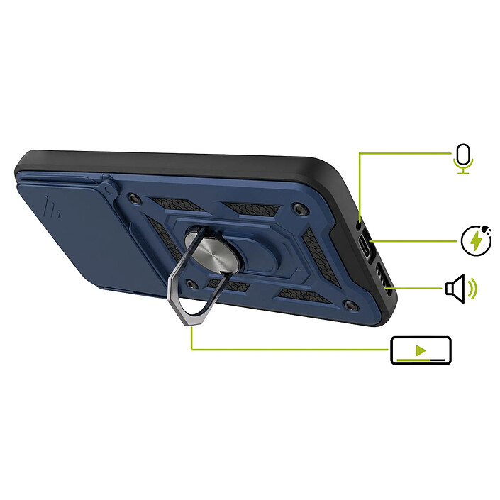 Avis Mayaxess Coque pour Xiaomi 17T Pro avec Cache Caméra Coulissant et Bague Magnétique Bleu nuit