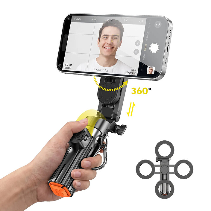 Avis Avizar Perche à Selfie MagSafe pour Smartphone avec Trépied Auto-Pop et Poignée Grip