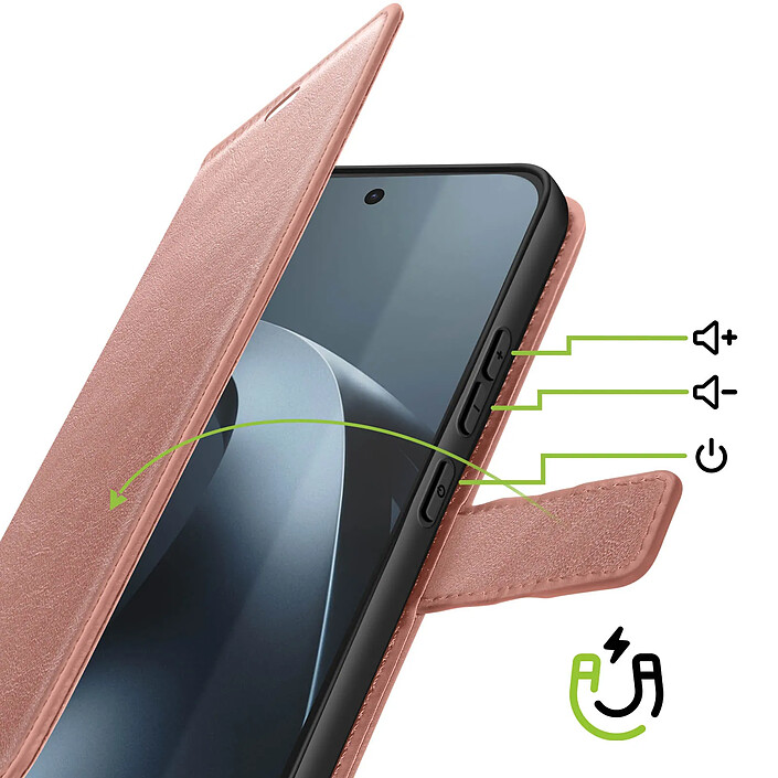 Avis Mayaxess Étui Portefeuille pour Xiaomi 17T Pro avec Dragonne et Support Rose gold