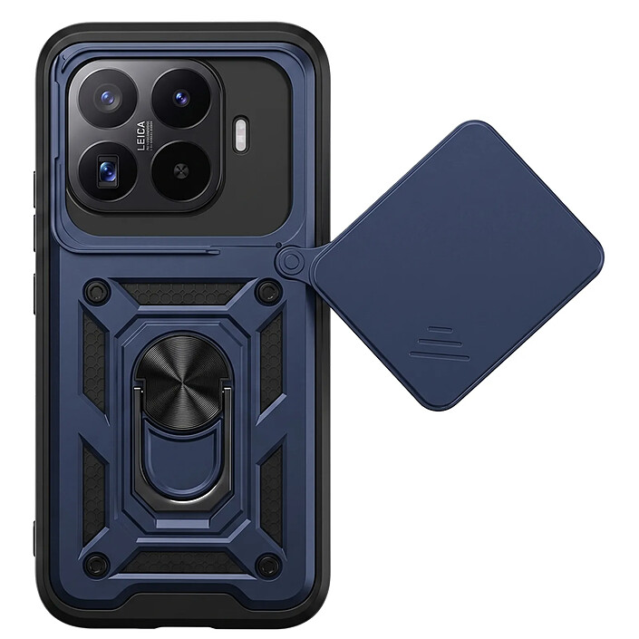 Mayaxess Coque pour Xiaomi 17T avec Cache Caméra Coulissant et Bague Magnétique Bleu nuit