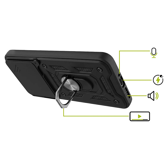 Avis Mayaxess Coque pour Xiaomi 17T Pro avec Cache Caméra Coulissant et Bague Magnétique Noir