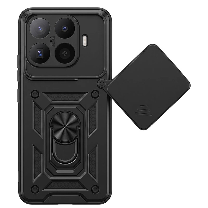 Mayaxess Coque pour Xiaomi 17T Pro avec Cache Caméra Coulissant et Bague Magnétique Noir