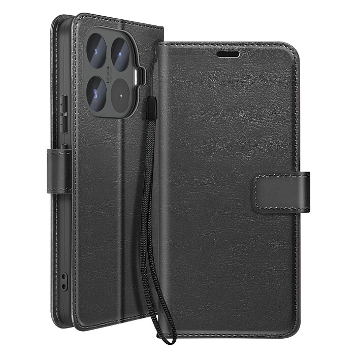 Mayaxess Étui Portefeuille pour Xiaomi 17T Pro avec Dragonne et Support Noir