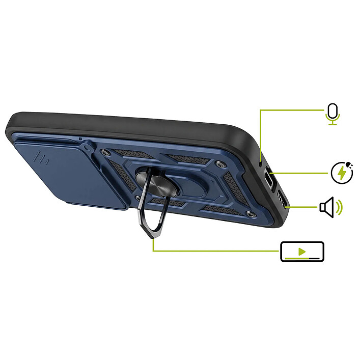 Avis Mayaxess Coque pour Xiaomi 17T avec Cache Caméra Coulissant et Bague Magnétique Bleu nuit