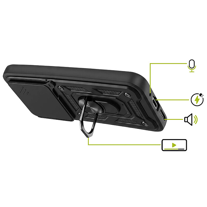 Avis Mayaxess Coque pour Xiaomi 17T avec Cache Caméra Coulissant et Bague Magnétique Noir