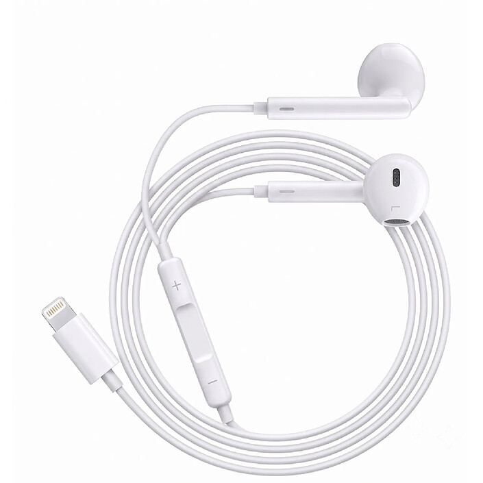 Avizar Écouteurs Filaires Lightning avec Micro intégré pour iPhone SE 2022 Blanc