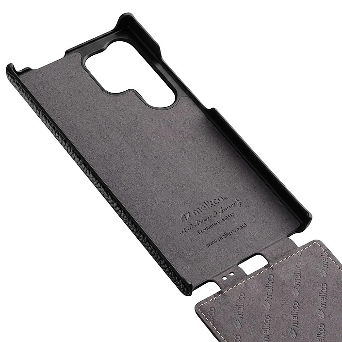 Melkco Étui pour Galaxy S26 Ultra Clapet Vertical Compatible MagSafe / Charge Qi2 Noir pas cher