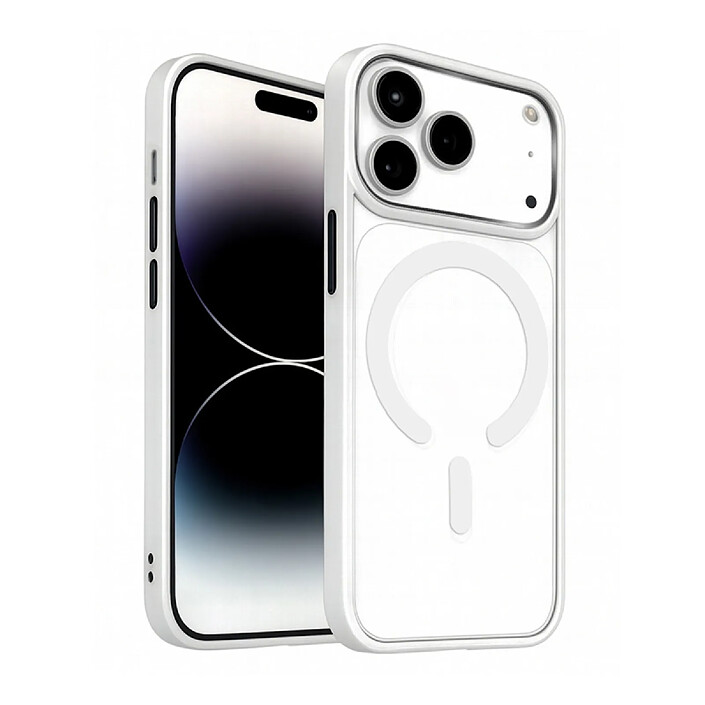 Jaym Coque Bumper pour iPhone 17 Pro Max Compatible MagSafe avec Contour Renforcé Blanc / Transparent
